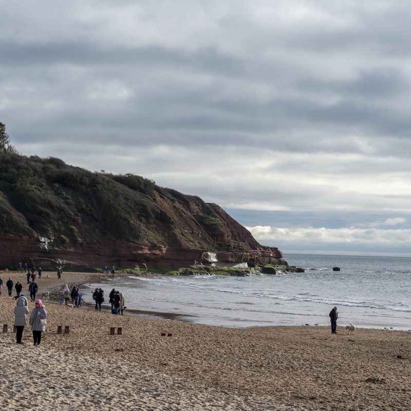 People on Exmouth beach